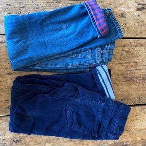 2 pair boys Lands End lined pants
